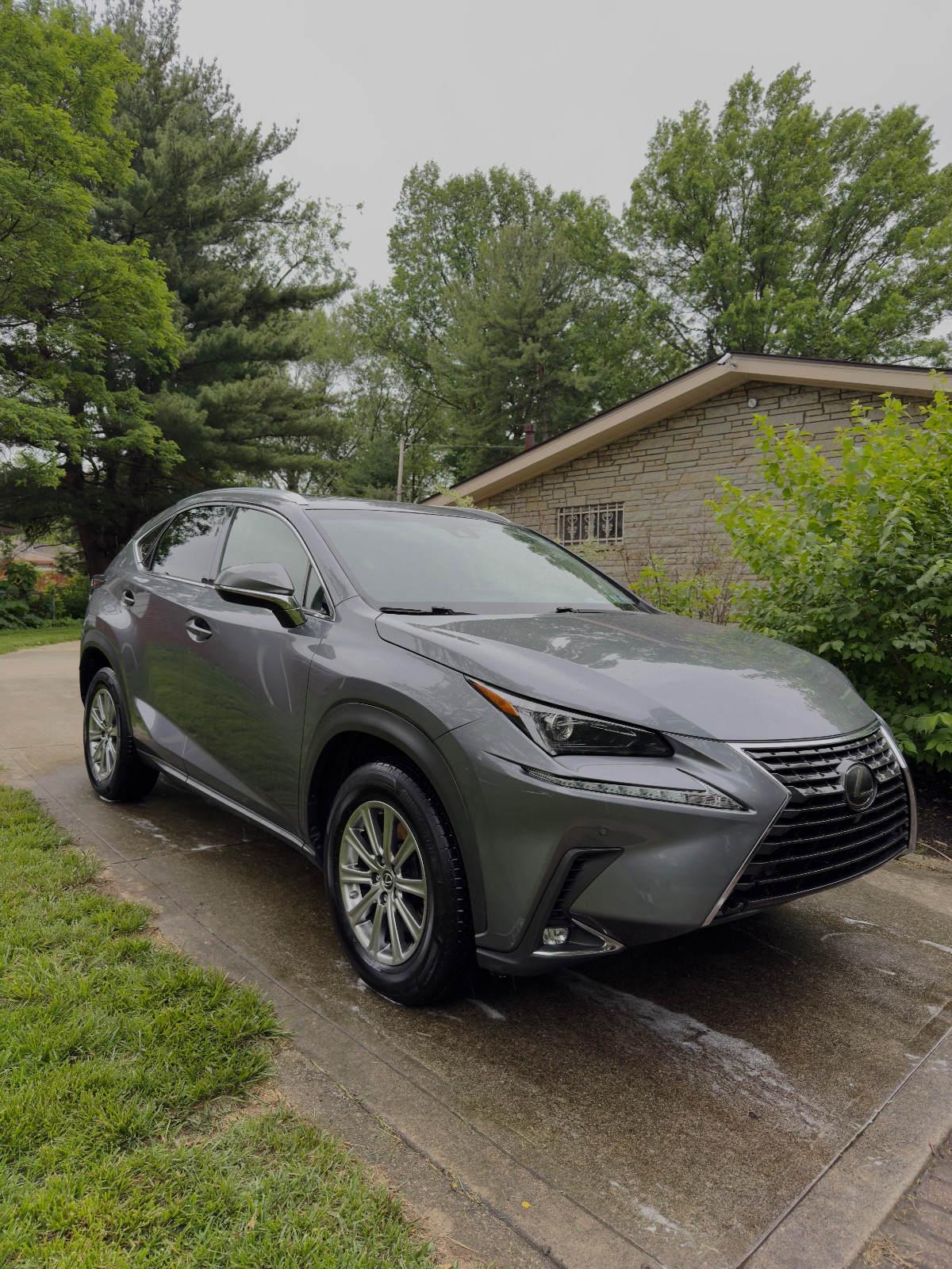 Polished vehicle paint with water beading